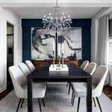 BESTIER Maria Theresa Moderne En Cristal Clair Pendentif Lustre Éclairage LED Plafonnier Luminaire Pour Salle À Manger Salle De Bains Chambre À Coucher Salon 6 E14 Ampoules Requis H65cm X D60cm