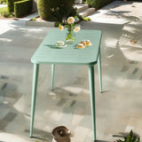 LOKKHAN Table à manger rectangulaire moderne en métal pour 6 personnes - Table intérieure et extérieure - Table de café, bar, bureau et réunion - Jardin - Balcon - 120 x 60 x 76 cm - Vert pois