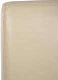 CLP Lot de 2 tabourets, chaises de Bar Freeport avec Dossier rembourré, Repose-Pieds en Similicuir et Tissu, Couleur:crème, Matériel:Similicuir