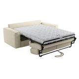 Mobilier-Deco Mindy - Canapé 3 Places Convertible rapido Velours côtelé Beige Matelas 14 cm