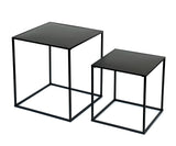 DanDiBo Lot de 2 tables basses en métal noir pour salon 96252 Table d'appoint 52 cm et 42 cm