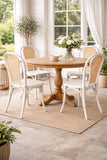 Biscottini Chaise cuisine vintage en bois de frêne 43x47x88 cm - Chaise de salle à manger blanche - Chaises de cuisine - Chaises de salle à manger en bois et paille de Vienne - Chaises de salon