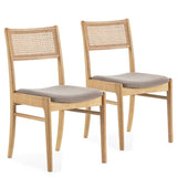 HOMN LIVING Pack de 2 chaises Vilma en Chêne, Bois Massif et rotin Naturel, 45,5 cm (Largeur) 54,5 cm (Profondeur) 82 cm (Hauteur)