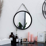 Daoyuan Miroir Mural Miroir de Salle de Bain Rond décoratif Suspendu Miroir Noir élégant et élégant Miroir de Maquillage Nordique