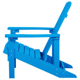 Chaise Basse Fauteuil de Jardin Effet Bois Bleu avec Accoudoirs et Dossier Confortable Matières Résitantes pour Terrasse Rustique et Campagne Beliani