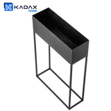 KADAX Large jardinière en acier noir, support de fleurs pour intérieur et extérieur, parterre de fleurs, pot de fleurs, support de fleurs (hauteur : 90 cm)