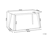 Beliani Table de Salle à Manger 150 x 90 cm en MDF Blanc Mat et Bois d'Hévéa Clair Santos