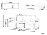 Beliani Canapé Convertible Couchage Moderne avec Rangement Coussins Dossier Housses Amovibles en Tissu Blanc Cassé Krama