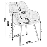 WOLTU Lot de 2 Chaises de Salle à Manger avec accoudoirs, Chaise de Salon Structure en métal et Assise en Velours,Bleu BH93bl-2