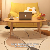 lcvtos Table Basse Moderne en Bois Massif, Petite Table à Thé Ovale avec Pieds Stables, Design Minimaliste, Plateau Épais en MDF avec Surface Résistante aux Rayures, pour Salon (Bois Naturel)
