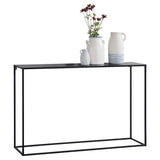 Table Console Table d'Appoint Industriel en Métal Résistant 74 x 115 x 32 cm Noir Mat