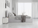 Interbeds Lit rembourré Double avec Coffre sommier Cadre de lit tapissé (Gris, 160x200)