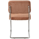 Happy Garden Lot de 2 chaises Cantilever Maria en Velours côtelé Terracotta, Rembourrage Mousse, Structure en Acier Gris - Design Moderne, Allure Vintage, chaises Table à Manger, Bureau et Chambre
