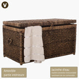 VIVANNO Coffre à linge Coffre en jacinthe d'eau Lea Marron 84 cm