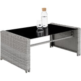 TecTake® Salon de Jardin Exterieur en Résine ressée 4 Places Table de Jardin, 1 Canapé de Jardin, 2 Fauteuil Jardin, Coussins Inclus, Mobilier de Jardin pour Amenagement Balcon - Gris Clair