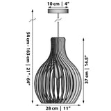 Opis PL2 clair – Lampe (Ø28cm) suspension en bois clair composée de pièces élégantes et incurvées