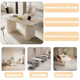 YYZIWYUN Table de Salle à Manger Blanche Ovale 140 cm - Grande Table Rectangulaire Moderne pour 2, 4, 6 Personnes