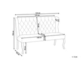 Canapé Banquette 2 Places en Tissu Gris Foncé avec Piétement Noir en Bois et Haut Dossier Capitonné pour Salon ou Couloir Vintage Classique Beliani