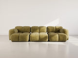 Lisa Design - Grace - canapé modulable 3 Places en Velours texturé, Vert Olive