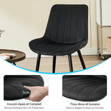 JIJIAN Lot de 4 Chaises de Salle à Manger, Chaises de Cuisine, Chaise tapissée, Chaise de Salon, Design avec Dossier, Assise en Velours avec Pieds Métalliques Noirs, Noir