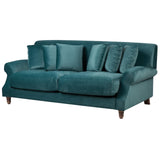 Canapé Fixe 2 Places en Velours Bleu Foncé avec Pieds en Bois et Rembourrage Moelleux pour Salon Design Glamour Beliani