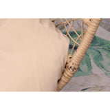 Fauteuil Œuf sur Pied avec Coussin Moelleux Beige - Design Jane en Résine Tressée Aspect Rotin - Hamac Suspendu Stable pour Balcon, Jardin ou Salon - Structure Acier Robuste, Résistant aux Intempéries