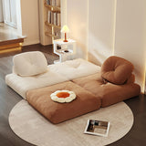 zxhrybh Canapé Paresseux Pliable, Chauffeuse à Coussin Doux, Canapé Sol Moderne en Tissu Velours Côtelé, pour Salon/Dortoir/Maison(Brown,31.4in/80cm)