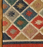 THE PIKKU INTERNATIONAL Kilim P-KLM19 Tapis rectangulaire en laine et jute tissé à la main pour maison moderne, salon, chambre à coucher 180 x 240 cm