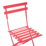 Beliani Salon de Jardin Bistrot Table et 2 Chaises en Acier Rouge Pliable avec Patins Fiori