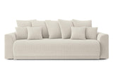 BAÏTA Canapé Droit Convertible Nova 3 Places en Velours côtelé Beige