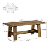 Tribesigns Grande table de salle à manger rectangulaire pour 6 à 8 cm, table de cuisine rustique avec cadre robuste, meubles de salle à manger rectangulaires pour salon, cuisine