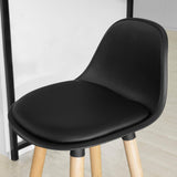 SoBuy® Tabouret de bar FST70-SCH avec assise rembourrée en cuir synthétique et pieds en bois de hêtre