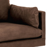 AC Design Furniture Sune Canapé rembourré Effet Cuir 3 Places avec 2 Coussins et Pieds en métal Noir, 200 x 83 x 82 cm (l x H x P)