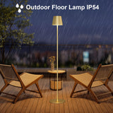 Coinmit Lampadaire LED Dimmable avec piles, Lampadaire sans fil rechargeable avec commande tactile pour l'éclairage intérieur et extérieur, salon, balcon, Or