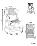 Lot de 4 Chaises de Salle à Manger Pliantes en Bambou Naturel et Rotin Parfaites pour Salon ou Cuisine au Style Boho Rustique et Colonial Beliani