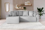 BAÏTA Canapé d'angle Convertible Nova 4 Places en Tissu Gris