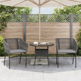 Homgoday Chaise de Jardin Confortable en Résine Tressée, Coussins Gris, Support Stable, Résistant aux UV - 2 Pièces