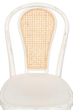 Biscottini Chaise cuisine vintage en bois de frêne 43x47x88 cm - Chaise de salle à manger blanche - Chaises de cuisine - Chaises de salle à manger en bois et paille de Vienne - Chaises de salon