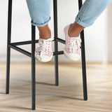 CLP Lot de 2 Tabourets De Bar Montréal avec Revêtement en Tissu I Chaise Haute avec Piétement en Métal Repose-Pied I Hauteur D'Assise 80 cm, Couleur:Gris foncé, Couleur du Cadre:Noir