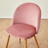 GrandCA HOME Lot de 2 Chaises de Salle à Manger , avec Coussin de Siège en Velours Doux, Latérales Rembourrées pour Salon, Cuisine , Rose