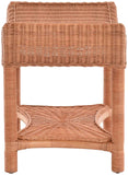 Krines Home Tabouret en rotin - Tabouret incurvé - En rotin véritable (terre cuite)
