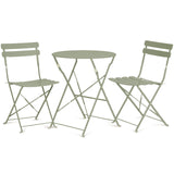 Vanage Bistro Salon de Balcon Gris avec Table & chaises Pliables Vert foncé