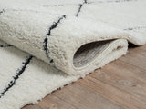 the carpet Bahar Shaggy Tapis de Salon élégant à Poils Longs, Doux et Facile d'entretien, crème/Noir, 160 x 230 cm