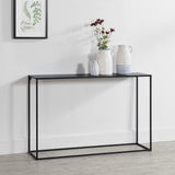 Table Console Table d'Appoint Industriel en Métal Résistant 74 x 115 x 32 cm Noir Mat