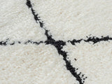 the carpet Bahar Shaggy Tapis de Salon élégant à Poils Longs, Doux et Facile d'entretien, crème/Noir, 160 x 230 cm