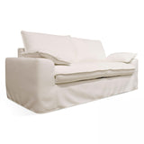 Oviala Canapé Convertible en Tissu texturé 3 Places Blanc