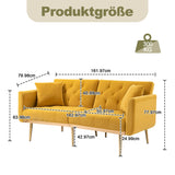 DMJLI-T Canaper, Canapé Convertible 3 Places, Dossier Inclinable 3 Positions, Canapé Lit pour Le Jour et la Nuit, Peu Encombrant et Uni Convient pour Adultes et Adolescents,Yellow