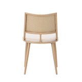 Merax Lot de 4 Chaises de Salle à Manger, Chaises de Cuisine avec Siège en Polyuréthane et Dossier en Rotin, Chaise Rembourrée pour Salle à Manger, Salon et Chambre à Coucher, Pieds en Métal, Beige