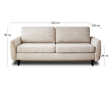 Lisa Design - Canapé Convertible avec Coffre Dan en Velours Côtelé - Canapé Lit - Sofa Gris Clair 3 Places - Salon