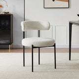 Chaise de Salle à Manger, Chaise de Cuisine du Milieu du siècle, Chaise de Salle à Manger de Cuisine, Dossier incurvé, Chaise de Salle à Manger Ronde tapissée en Bouclette